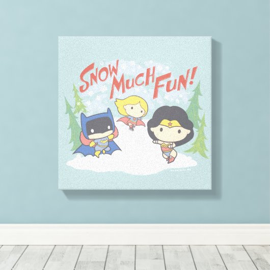 Toile Ligue de Justice Chibi Snowball combat (Insitu (Plancher de Bois))