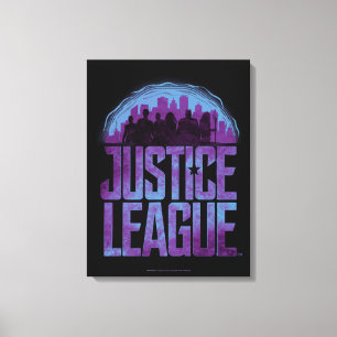 Toile Ligue de Justice   Justice League City Silhouette