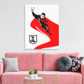 Toile Ligue de Justice | Superman Flying Noir Pop Art (Insitu(Salon))