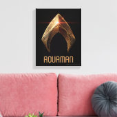 Toile Ligue de Justice | Symbole d'aquaman métallique (Insitu(Salon))
