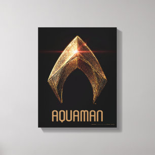 Toile Ligue de Justice Symbole d'aquaman métallique
