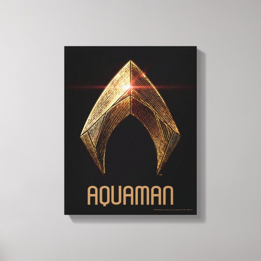 Toile Ligue de Justice | Symbole d'aquaman métallique (Recto)