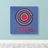 Toile Ligue de Justice | Symbole de cyborg brosse et dem (Insitu (Plancher de Bois))