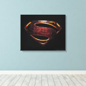 Toile Ligue de Justice | Symbole de superman métallique (Insitu (Plancher de Bois))