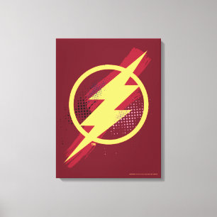 Toile Ligue de Justice Symbole Flash brosse et demi-to