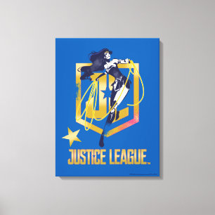Toile Ligue de Justice Wonder Woman JL Logo Pop Art