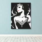 Toile Ligue de Justice | Wonder Woman Noir Pop Art (Insitu (Plancher de Bois))