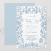 Toile  lijst Baby shower Boy Kaart (Voorkant / Achterkant)