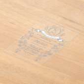 Toile  lijst Chinoiserie Baby shower Acryl Uitnodigingen (Laagn)