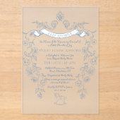 Toile lijst Chinoiserie Baby shower Acryl Uitnodigingen (Voorkant)