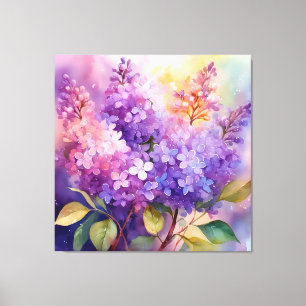 Toile Lilas en aquarelle