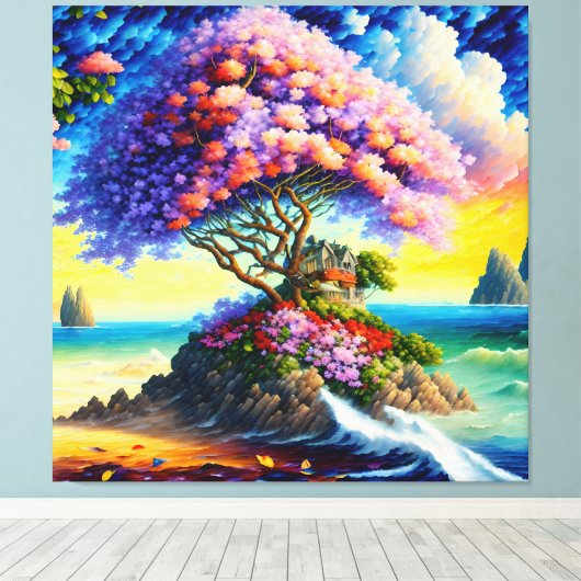 Toile L'île cachée dans l'océan (Insitu (Plancher de Bois))