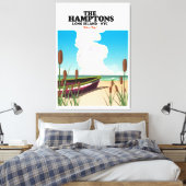 Toile L'île de Hamptons Long NYC, affiche de voyage. (Insitu(Chambre))