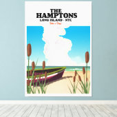 Toile L'île de Hamptons Long NYC, affiche de voyage. (Insitu (Plancher de Bois))