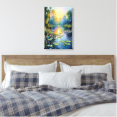 Toile Lily Pond inspiré par Monet à Sunrise Impressionni (Insitu(Chambre))