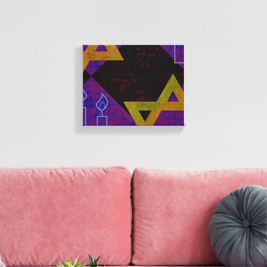 Toile L'image à thème Hanukkah de SlipperyJoe jaune doré (Insitu(Salon))