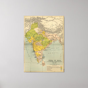 Toile L'Inde vintage Maratha et la carte de guerre de