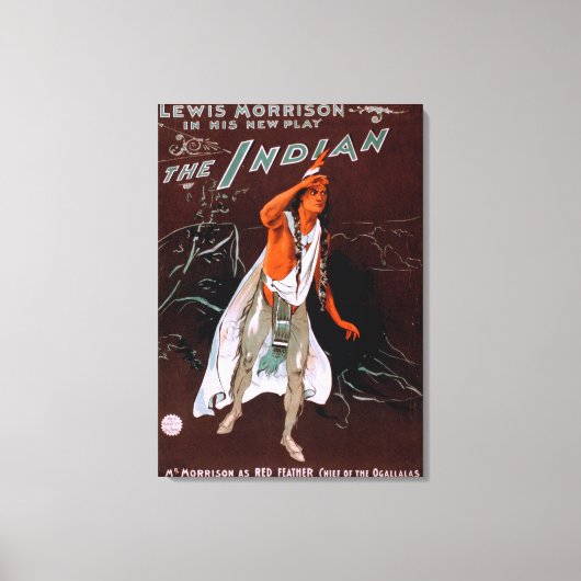 Toile "L'Indien" - Plume rouge, chef du (Recto)