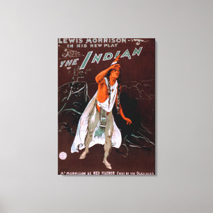 Toile "L'Indien" - Plume rouge, chef du