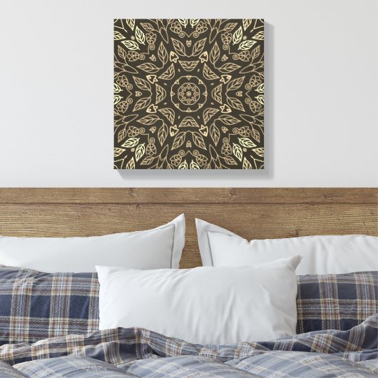 Toile Line Drawing Sepia Tan Abstract Calm Home Wall Art (Insitu(Chambre))