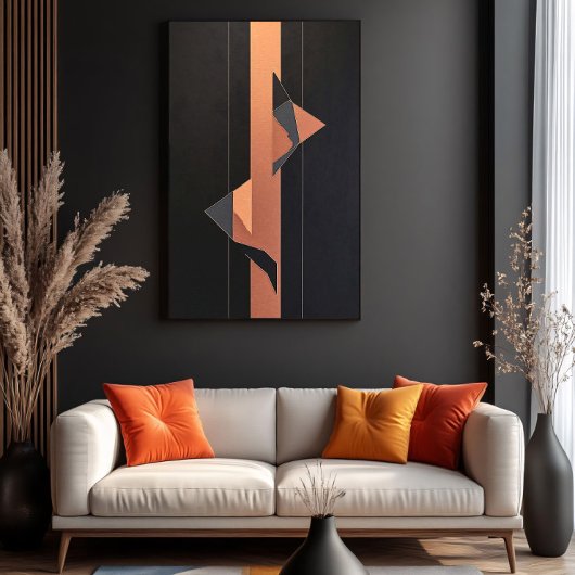 Toile Lines and Angles in Copper and Black
