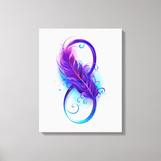 Toile L'infini avec plume violette (Recto)