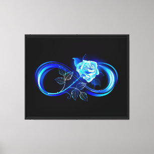 Toile L'infini lumineux avec une rose bleue
