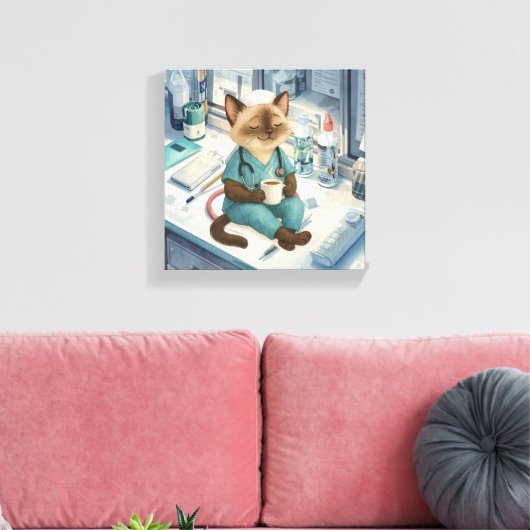 Toile L'infirmière a une pause café (Insitu(Salon))
