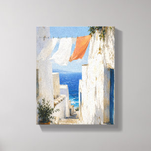 Toile Linge ensolleillé sur la Méditerranée Côtière