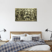 Toile Lintel représentant la Trinité : Siva, Brahma et V (Insitu(Chambre))