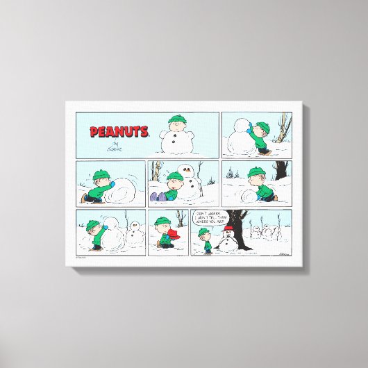 Toile Linus Construit Un Snowman (Recto)