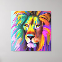 Lion Abstrait Face Mystical Imaginaire Art