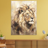 Toile Lion Abstrait Majesté Dorée Faune de Luxe  (Insitu(Salon))