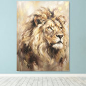 Toile Lion Abstrait Majesté Dorée Faune de Luxe  (Insitu (Plancher de Bois))