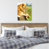 Toile Lion allongé sur un rocher (Insitu(Chambre))