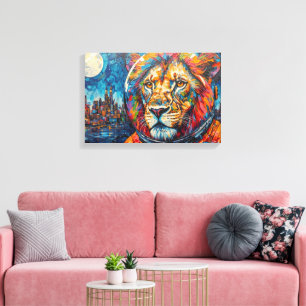 TOILE LION ASTRONAUTE-QUI RENTRE À LA MAISON 4