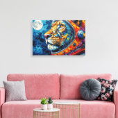 TOILE LION ASTRONAUTE - RETOUR À LA MAISON 8 (Insitu(Salon))