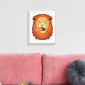 Toile Lion avec beignet (Insitu(Salon))