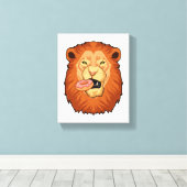 Toile Lion avec Donut (Insitu (Plancher de Bois))