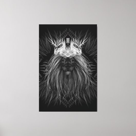 Toile Lion avec monogramme de couronne (Recto)