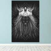 Toile Lion avec monogramme de couronne (Insitu (Plancher de Bois))