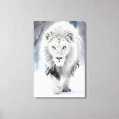 Toile Lion blanc majestueux en hiver Wonderland Design (Recto)