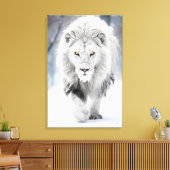 Toile Lion blanc majestueux en hiver Wonderland Design (Insitu(Salon))