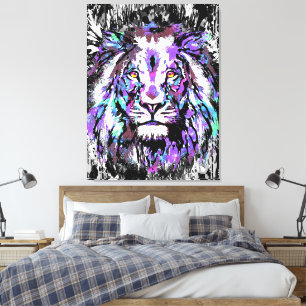 Toile Lion colorée Imprimer Impression Big Lion