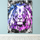 Toile Lion colorée Imprimer | Impression Big Lion  (Insitu (Plancher de Bois))