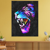 Toile Lion colorée Imprimer | Impression Big Lion (Insitu(Salon))