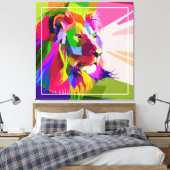 Toile Lion Colorful Prismatic Pop Art Design-62501 (Insitu(Chambre))