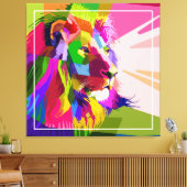 Toile Lion Colorful Prismatic Pop Art Design-62501 (Insitu(Salon))