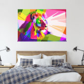 Toile Lion Colorful Prismatic Pop Art Design-62501 (Insitu(Chambre))