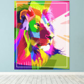Toile Lion Colorful Prismatic Pop Art Design-62501 (Insitu (Plancher de Bois))